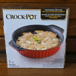 Crock-Pot Red Non-Stick Stoneware Casserole